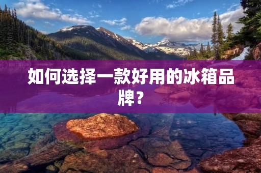 如何选择一款好用的冰箱品牌? 如何选择一款好用的冰箱品牌?