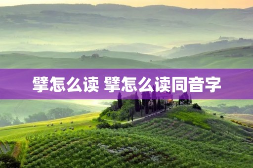 擘怎么读 擘怎么读同音字