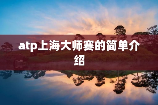 atp上海**赛的简单介绍