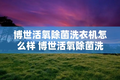 博世活氧除菌洗衣机怎么样 博世活氧除菌洗衣机怎么样好用吗