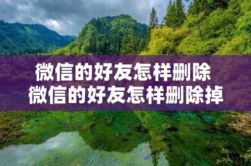 微信的好友怎样删除 微信的好友怎样删除掉