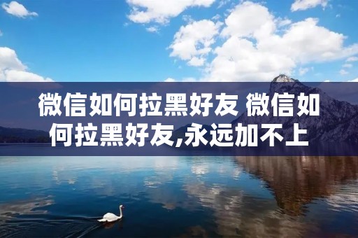 微信如何拉黑好友 微信如何拉黑好友,永远加不上