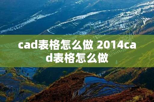 cad表格怎么做 2014cad表格怎么做