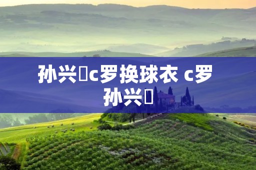孙兴慜c罗换球衣 c罗 孙兴慜