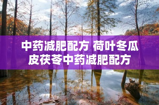 中药减肥配方 荷叶冬瓜皮茯苓中药减肥配方