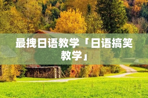 最拽日语教学「日语搞笑教学」