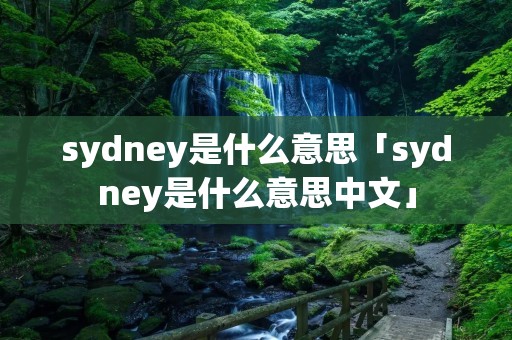 sydney是什么意思「sydney是什么意思中文」