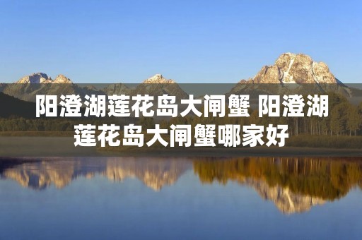 阳澄湖莲花岛大闸蟹 阳澄湖莲花岛大闸蟹哪家好