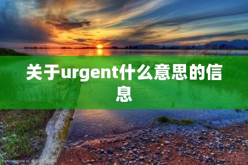 关于urgent什么意思的信息