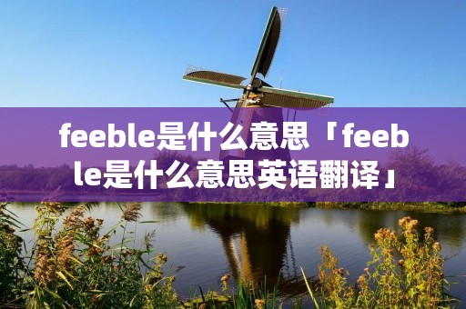 feeble是什么意思「feeble是什么意思英语翻译」