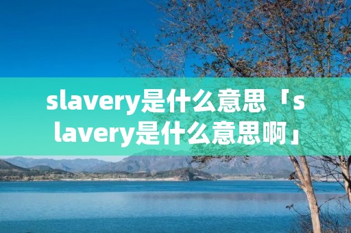 slavery是什么意思「slavery是什么意思啊」