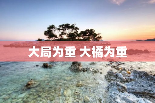 大局为重 大橘为重