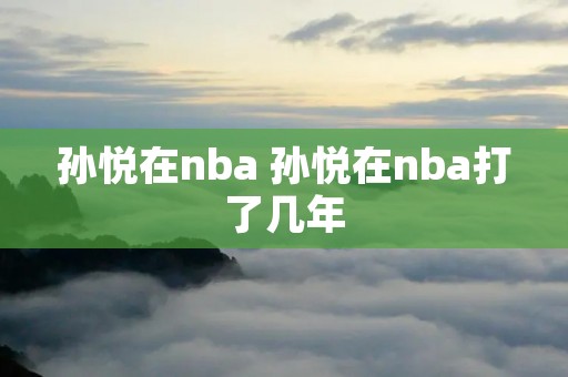 孙悦在nba 孙悦在nba打了几年 孙悦在nba 孙悦在nba打了几年