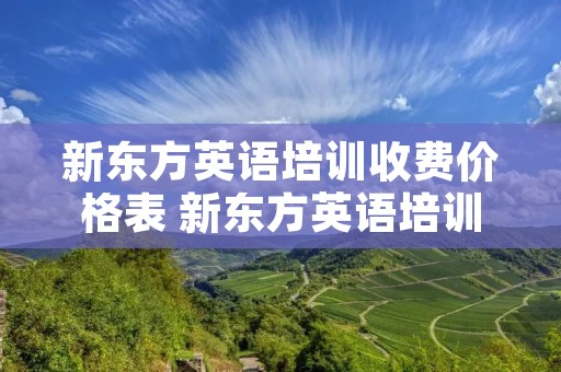 新东方英语培训收费价格表 新东方英语培训收费价格表小学杨家坪