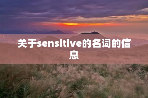关于sensitive的名词的信息 关于sensitive的名词的信息