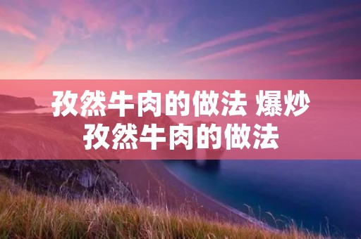 孜然牛肉的做法 爆炒孜然牛肉的做法 孜然牛肉的做法 爆炒孜然牛肉的做法