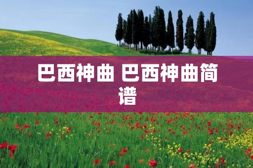 巴西神曲 巴西神曲简谱 巴西神曲 巴西神曲简谱