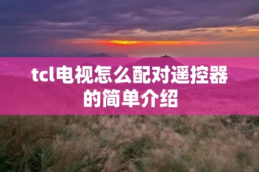 tcl电视怎么配对遥控器的简单介绍