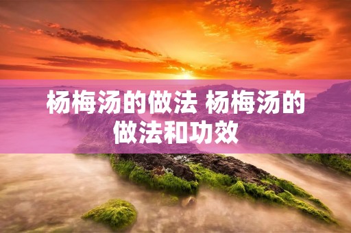 杨梅汤的做法 杨梅汤的做法和功效