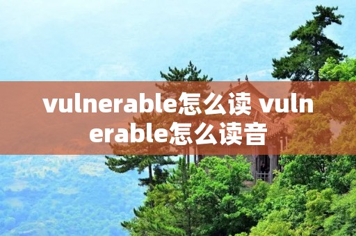 vulnerable怎么读 vulnerable怎么读音
