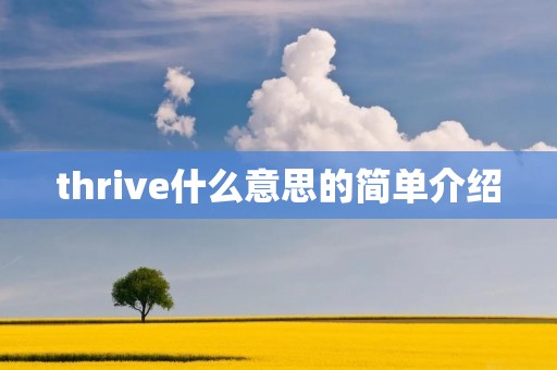 thrive什么意思的简单介绍 thrive什么意思的简单介绍