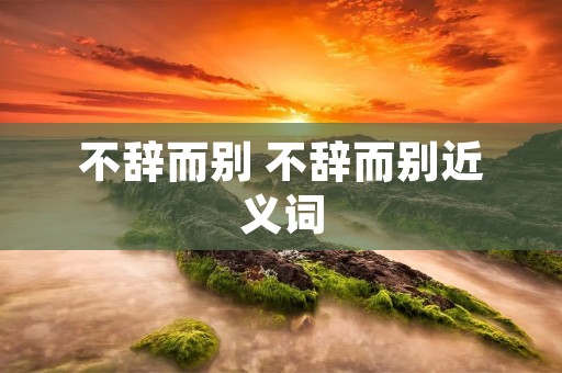 不辞而别 不辞而别近义词