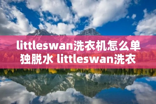littleswan洗衣机怎么单独脱水 littleswan洗衣机怎么用
