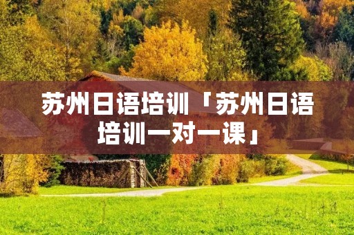 苏州日语培训「苏州日语培训一对一课」