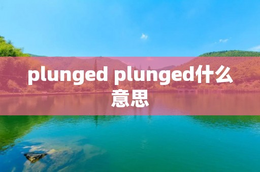 plunged plunged什么意思