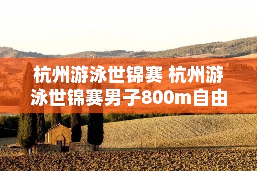 杭州游泳世锦赛 杭州游泳世锦赛男子800m自由泳