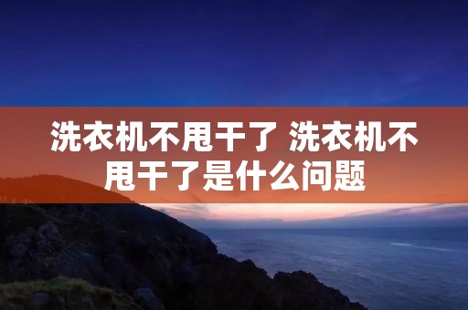 洗衣机不甩干了 洗衣机不甩干了是什么问题