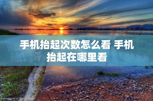 手机抬起次数怎么看 手机抬起在哪里看