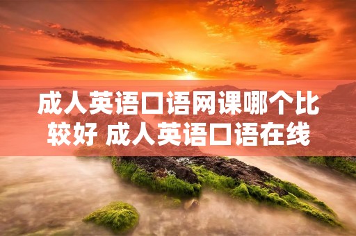 成人英语口语网课哪个比较好 成人英语口语在线培训哪个平台好