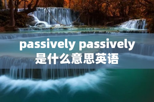 passively passively是什么意思英语