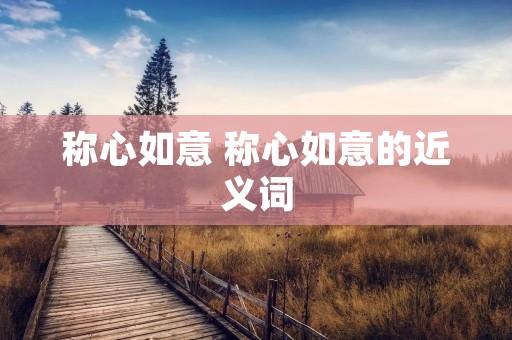 称心如意 称心如意的近义词
