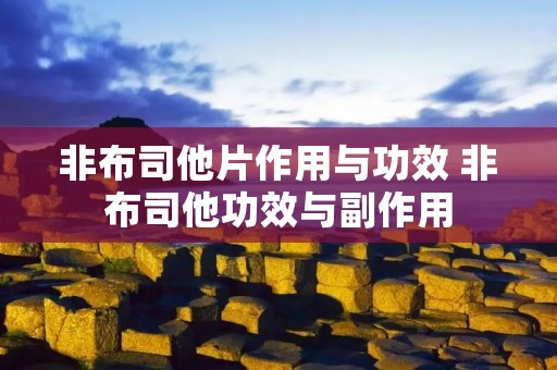非布司他片作用与功效 非布司他功效与副作用