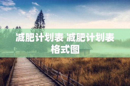 减肥计划表 减肥计划表格式图