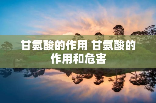 甘氨酸的作用 甘氨酸的作用和危害 甘氨酸的作用 甘氨酸的作用和危害