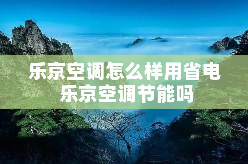 乐京空调怎么样用省电 乐京空调节能吗