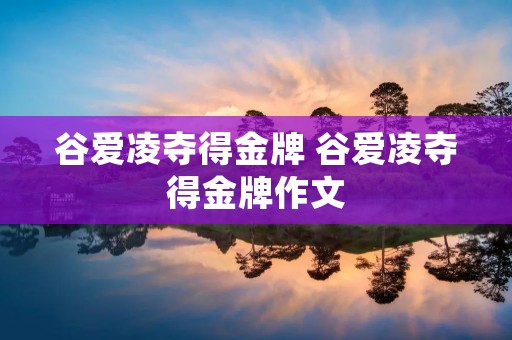 谷爱凌夺得金牌 谷爱凌夺得金牌作文