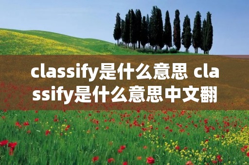 classify是什么意思 classify是什么意思中文翻译成