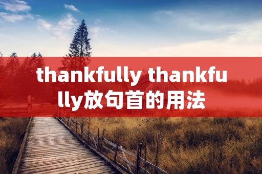 thankfully thankfully放句首的用法 thankfully thankfully放句首的用法