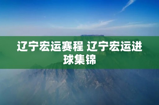 辽宁宏运赛程 辽宁宏运进球集锦
