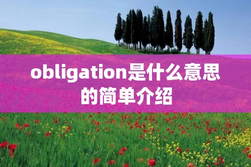 obligation是什么意思的简单介绍