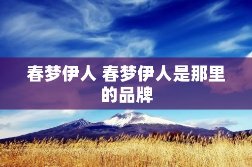 春梦伊人 春梦伊人是那里的品牌