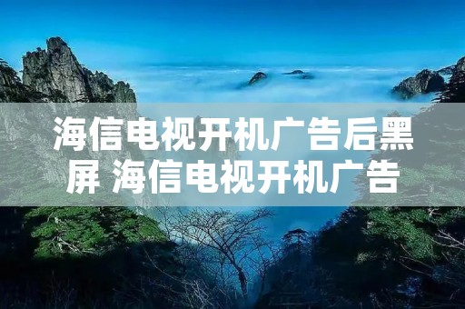 海信电视开机广告后黑屏 海信电视开机广告后黑屏什么故障