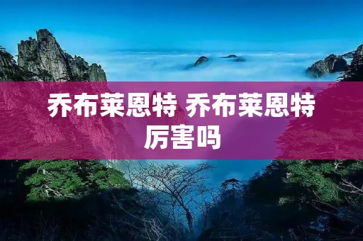 乔布莱恩特 乔布莱恩特厉害吗