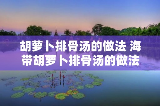 胡萝卜排骨汤的做法 海带胡萝卜排骨汤的做法