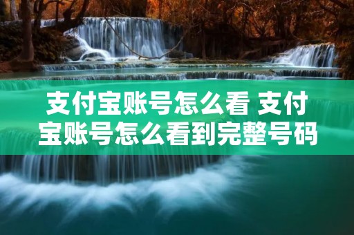 支付宝账号怎么看 支付宝账号怎么看到完整号码