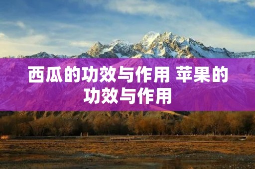 西瓜的功效与作用 苹果的功效与作用